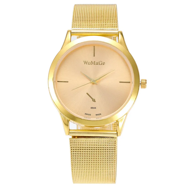 Fashion Women's Watches Simple Stainless Steel Mesh Strap Quartz Watch Rose Gold Wrist Watch Clock relogio feminino Y09 (4)
