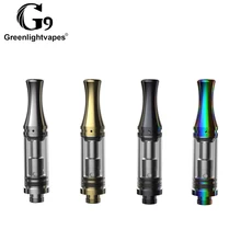 5 unidades/pacote Greenlightvapes G9 G10 CBD Atomizador Fluxo de Ar Superior 0.5 ml Cartucho Ceramic Bobina Tanque Vape Vapor 510 Ecig para prehead Caneta
