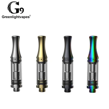

5PCS/PACK Greenlightvapes G9 G10 CBD Atomizer Top Airflow 0.5ml Vape Cartridge Ceramic Coil Tank Vapor 510 Ecig for Prehead Pen