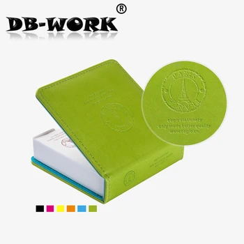 

Memo Pad Colorful notes box double leather portable notepaper seat containing message paper are logo environmental protection