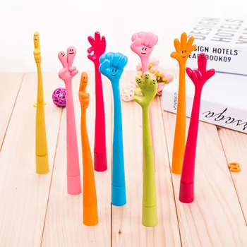 

10pcs/lot new creative stationery Lovely ball pen Cartoon gestures advertisement pen Bend finger pen