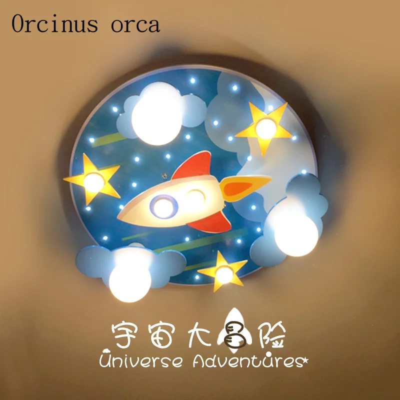 

Creative cartoon aircraft ceiling lamp children room boy bedroom modern simple spaceship LED ceiling lamp free shipping