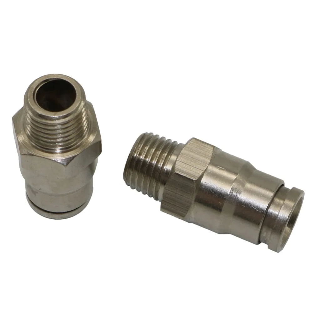 

High Pressure 1/4" External Thread To 3/8" Slip Lock Quick Straight Copper Connectors For Out Diameter 3/8" Nyllon Pipe 20 Pcs