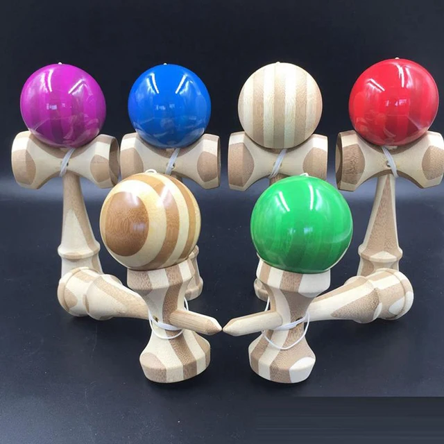 Professional Wooden Kendama Juggling Balls Outdoors Juggle Game Crack Bamboo PU Paint Ball Skillful Jumbo Kendama Toys for Kid 3