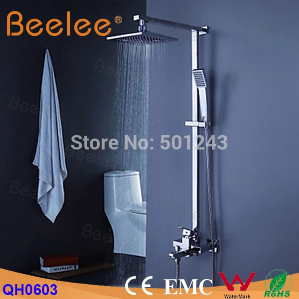 Contemporary Brass Rainfall Rain Shower Set Wall Mounted Square Bathroom Shower Set Faucet Mixer Tap Conjunto de Chuveiro