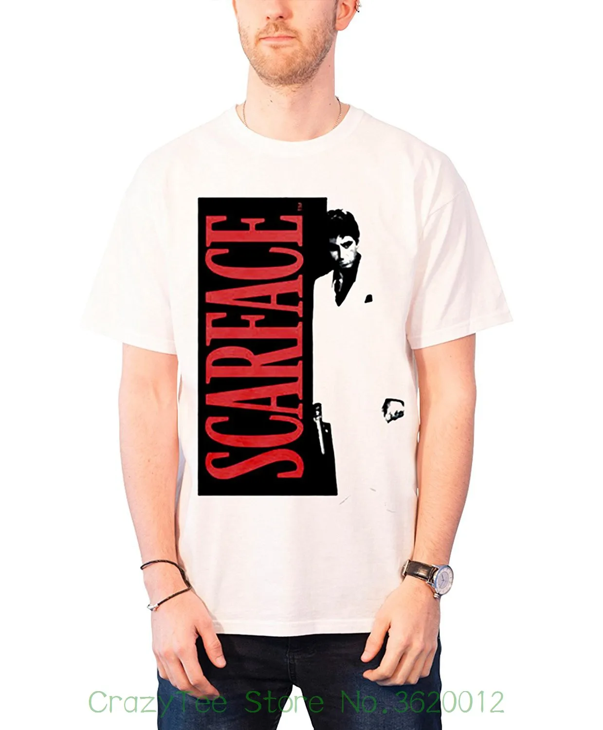 

Good Quality Brand Cotton Shirt Summer Style Cool Shirts Scarface T Shirt Poster Official Mens White