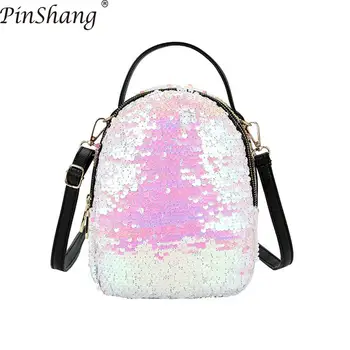 

PinShang Multifunctional Backpack PU Bag Women Backpack Sequin Backpack Fashion Women Shoulder Backpack for Women 2018 ZK30