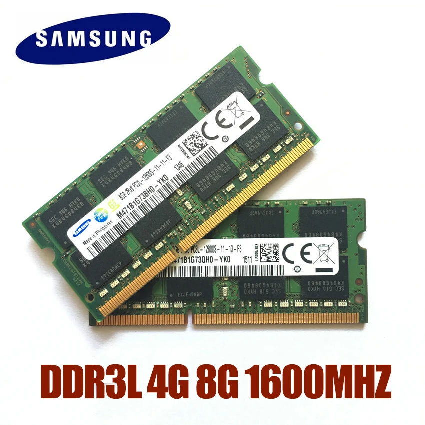 Samsung RAM PC3L-12800S DDR3L 1600Mhz 4GB 8GB Laptop Memory Notebook Module SODIMM RAM