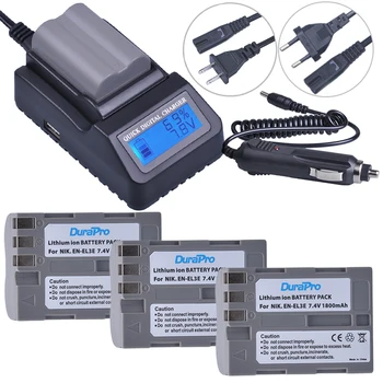 

3pc EN-EL3e EN EL3e EL3a Rechargeable Camera Battery + LCD Fast Charger For Nikon D70 D70S D80 D90 D100 D200 D300 D300S D700
