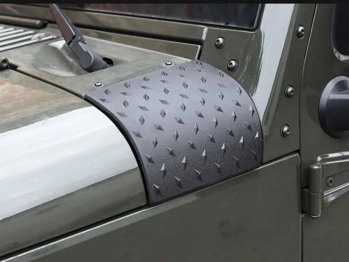 2PCS Black Car Sticker Side Cowl Cover for Jeep Wrangler JK 2007 2015