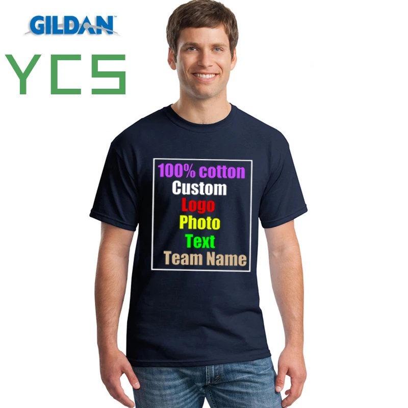 Мужская футболка YCS Store оверсайз с логотипом на фото в стиле панк хип хоп|Футболки|