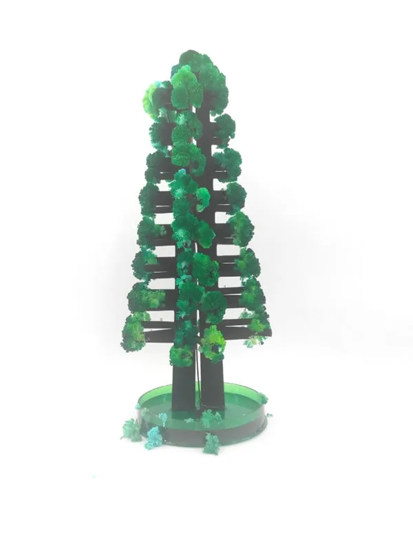 

2019 28x11cm DIY Green Magic Growing Paper Crystal Christmas Tree Kit Artificial Magical Grow Japanese Trees Science Kids Toys