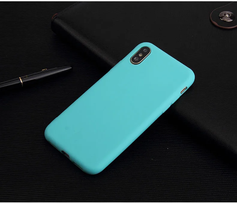 Для iphone X XS MAX XR чехол матовый карамельный однотонный Силиконовый ТПУ мягкий для R S