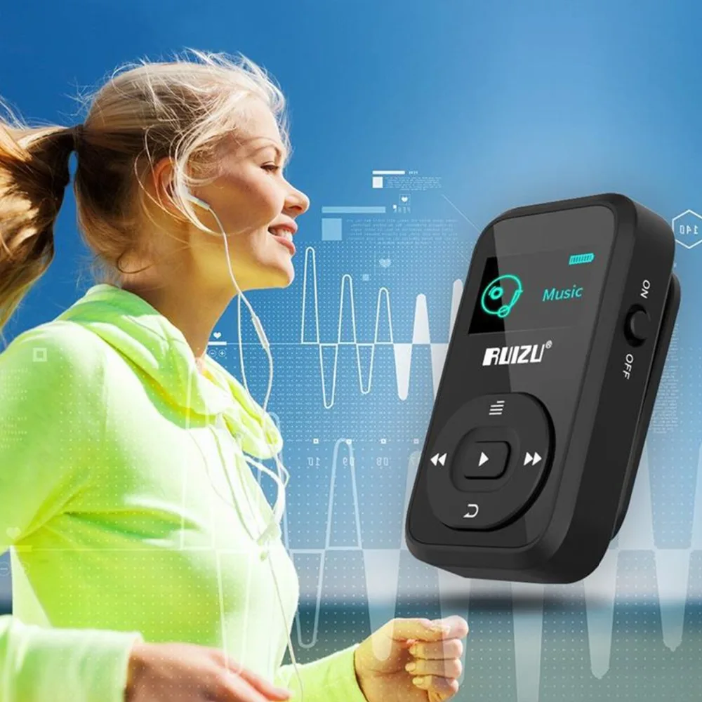 

Mini Original RUIZU X26 Clip Bluetooth MP3 player 8GB Sport mp3 music Recorder FM Radio Support TF Card Flash Memory Players