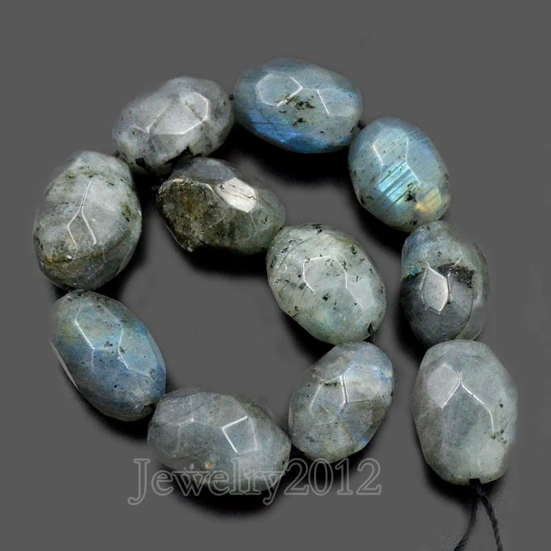 

3 Strands/Lot Natural Labradorite Faceted Gem stones Barrel Nugget Freeform Spacer Loose Beads 8'' 10mm-15mm Fashion Wholesale