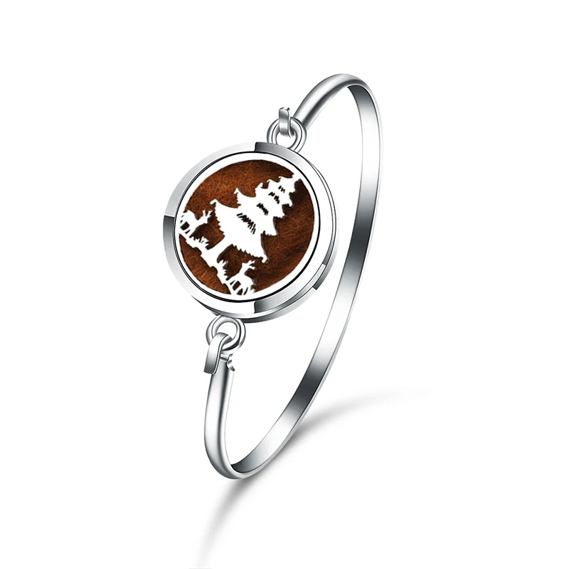 

New Christmas Tree Aromatherapy Magnetic Bracelet Stainless Steel Essential Oil Diffuser Perfume Lockets Jewelry Bangle Bracelet