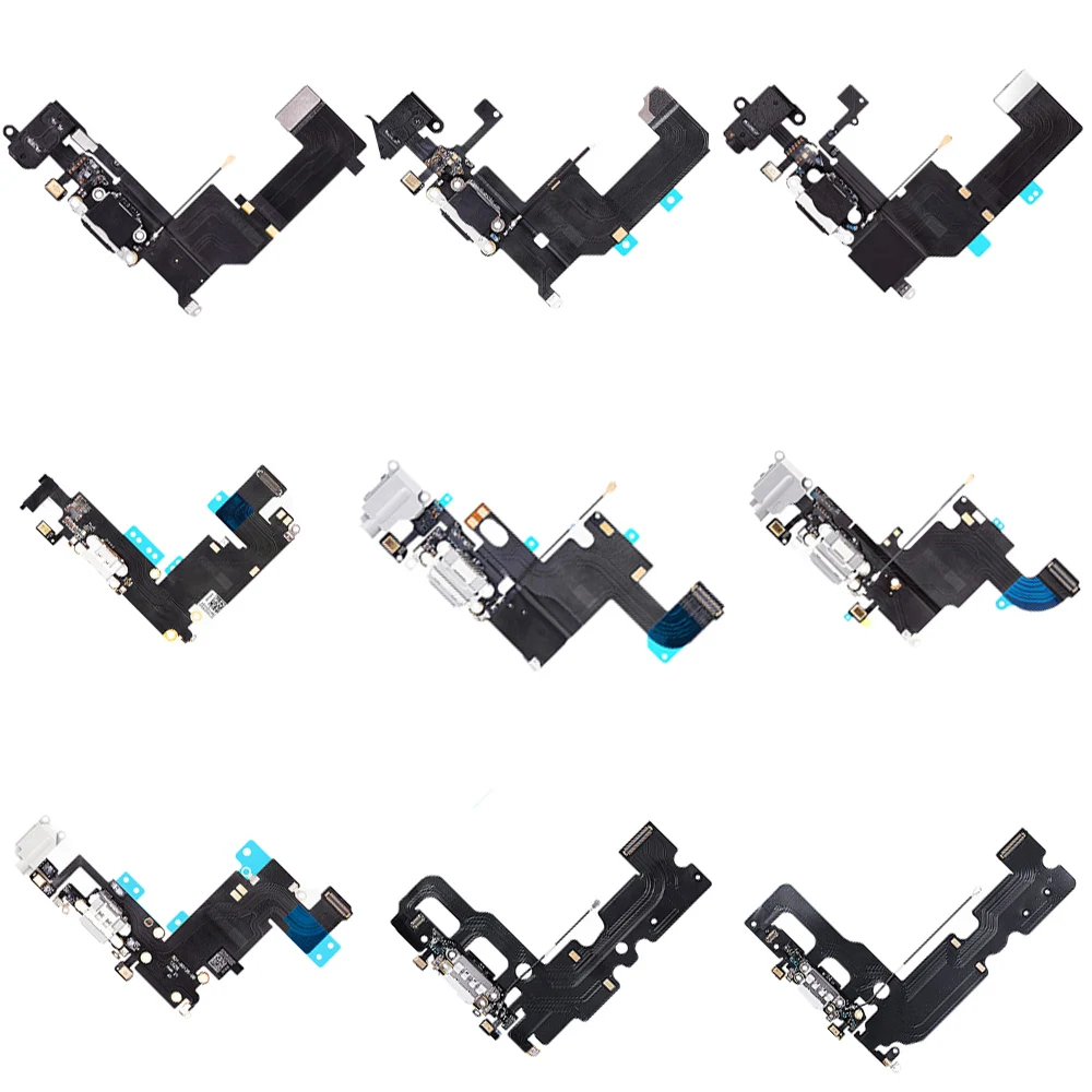 

USB Charging Port Dock Flex Cable with Microphone and Headphone Audio Jack Replacement for iPhone 5 5c 5s 6 6s plus 7 7 Plus
