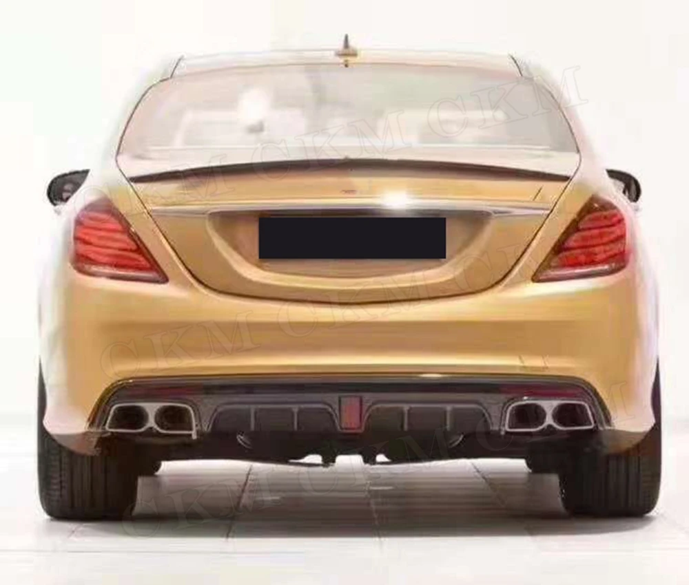 W222 углеродное волокно задний бампер спойлер для Mercedes Benz S Class S63 S65 AMG 2013- B Стиль