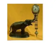 Bronze home decoration Brass Vintage 25cm Height old handwork Beautiful pendulum clock bronze elephant statue crafts tools