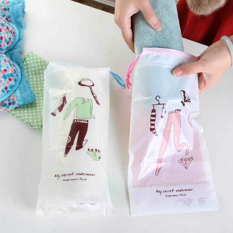 

2pcs Travel Accessories Fashion Drawstring Packing Organizers Cosmetic Bag Women PVC Makeup Case Make Up Bath Storage Pouch Bag