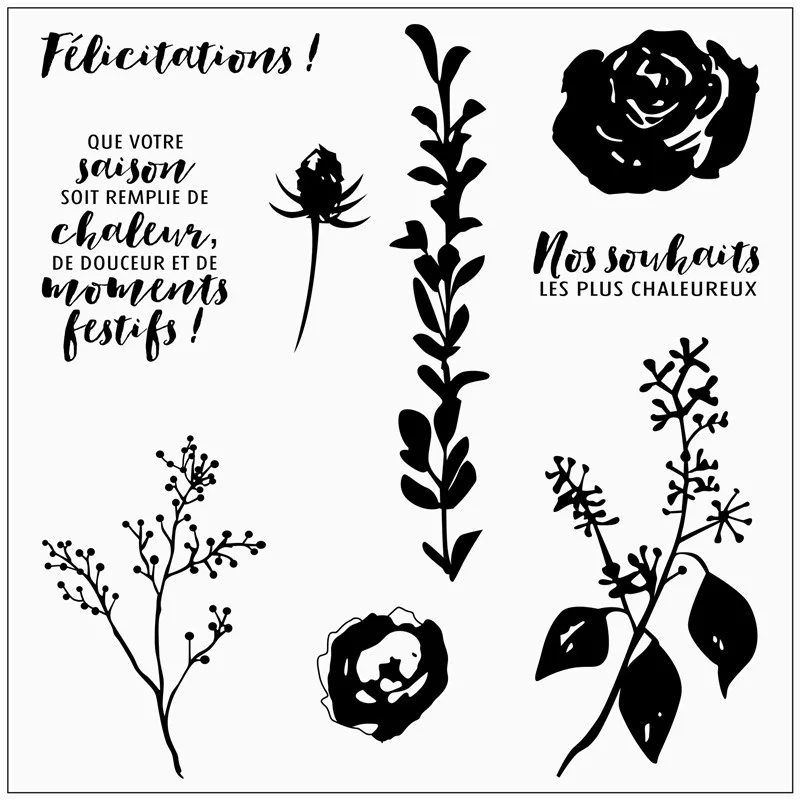 

French Multiple images Transparent Clear pattern Stamps for DIY Scrapbooking/Card Making/Kids Christmas Fun Decoration Supplies