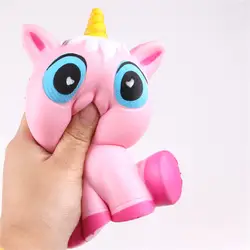 2018 Новый Розовый Единорог замедлить рост Squishies Игрушечные лошадки Kawaii jumbo единорог Радуга лошадь мягкими Стресса Squeeze Toy