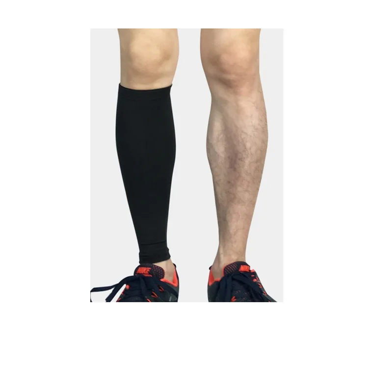 1 шт. полиэстер гетры функциональное компрессионное рукав щитки для ног бег Футбол, Баскетбол, спорт поддержка M L XL - Цвет: Black