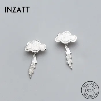 

INZATT Real 925 Sterling Silver Hyperbole Cloud Lightning Drop Earrings Accessories For Women Party Fine Jewelry