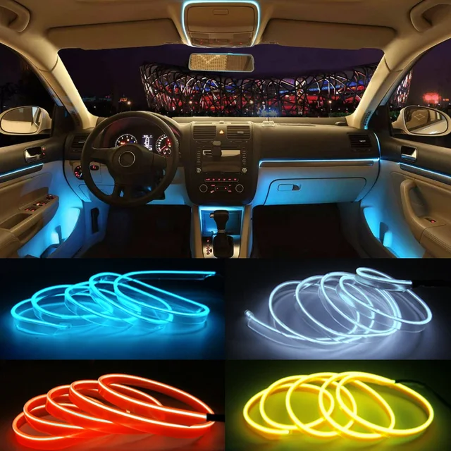 DIY Decoration Neon Light 12V 5 Meters Auto Car Interior LED Flexible