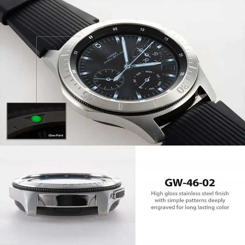  Anti-scratch Metal Bezel Ring Adhesive Cover Replacement for Samsung Galaxy Watch 46MM Gear S3 Fron - 33062814378