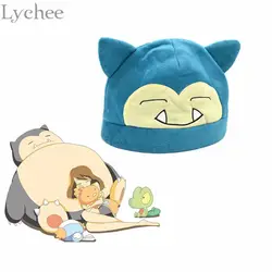 Личи Harajuku Для женщин Для мужчин аниме Косплэй Pocket Monster Pokemon Snorlax Кепки Мягкие Плюшевые Hat игрушка кукла подарок