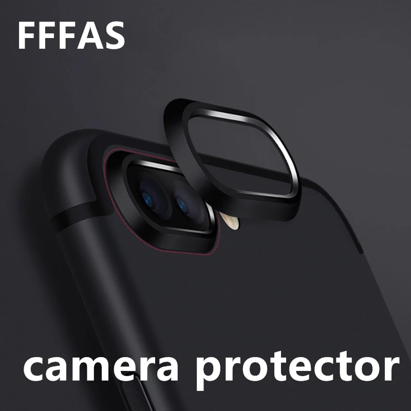 

FFFAS Cellphone Camera Lens Film Case Protector Drop Fall Protect Metal Cover for Apple Iphone 7 8 X Plus Guard Black Gold Rose