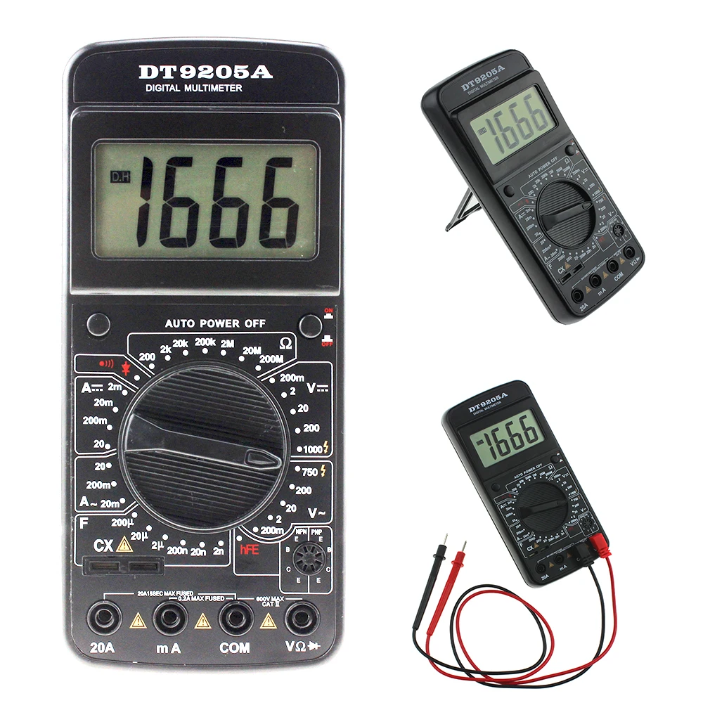 

DT9205A Portable Digital Multimeter AC / DC Voltage Current Resistance Capacitance Voltmeter Ammeter Multi Tester LCD Display