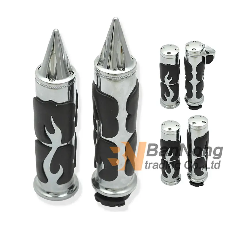 Модифицированные ручки с пламенем для мотоцикла 25 мм Harley XL 883 1200 48 Magna 250 750 Steed 400 600