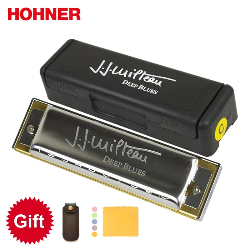 Hohner темно-синий J. J. Milteau 10 отверстий 20 Тон диатонический рот орган оригинальный блюз Арфа Ключ C Музыкальные инструменты