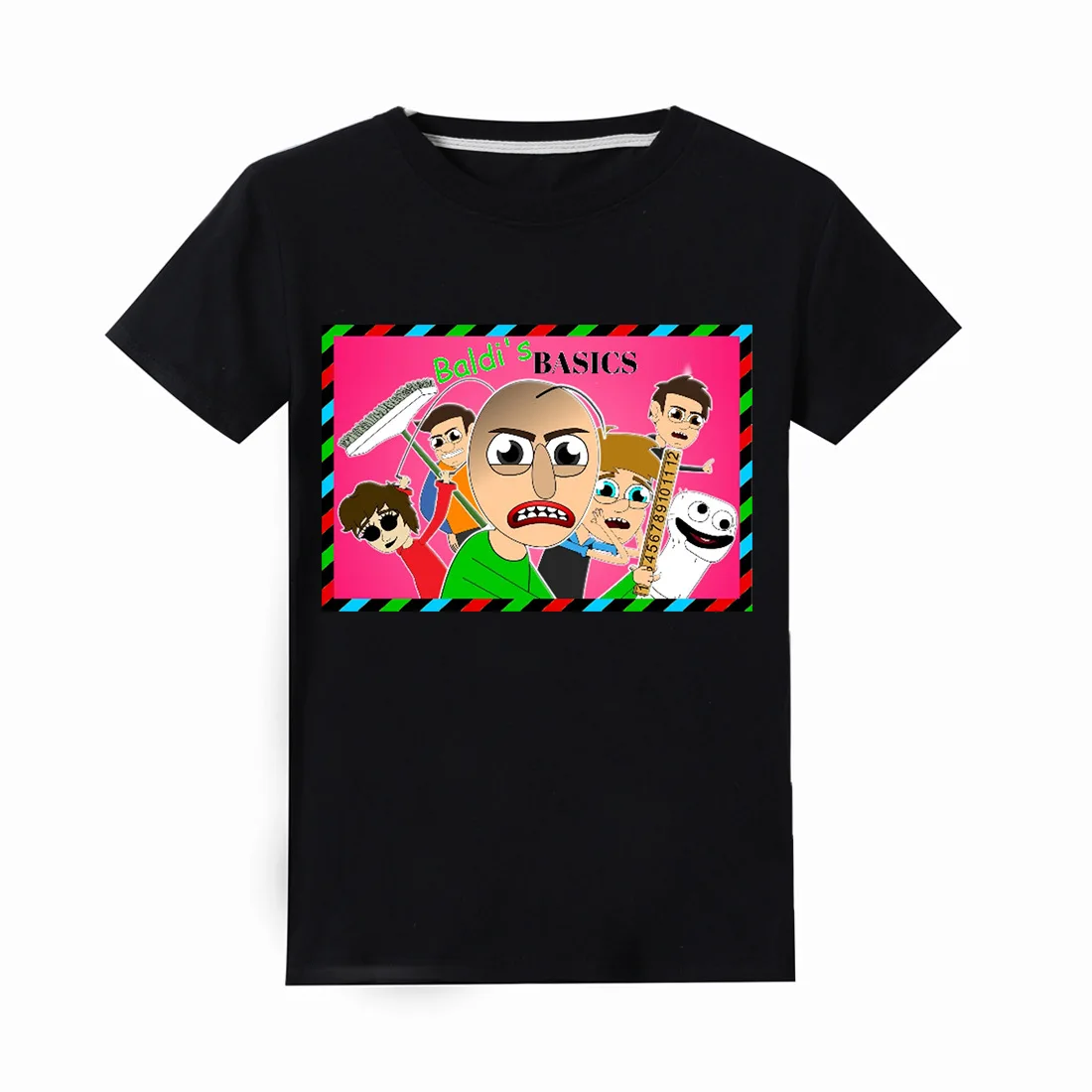 

New Baldi's basics 100% cotton t-shirt boy girl summer ajax 2018 2019 kids short sleeve Tops Tees children clothes black shirts