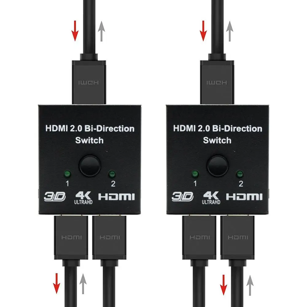 AIXXCO HDMI переключатель двухнаправленного 4 к HDMI коммутатор 2 в 1 выход HDMI разветвитель 1x2/2x1 адаптер конвертер для PS4/3 ТВ-приставка