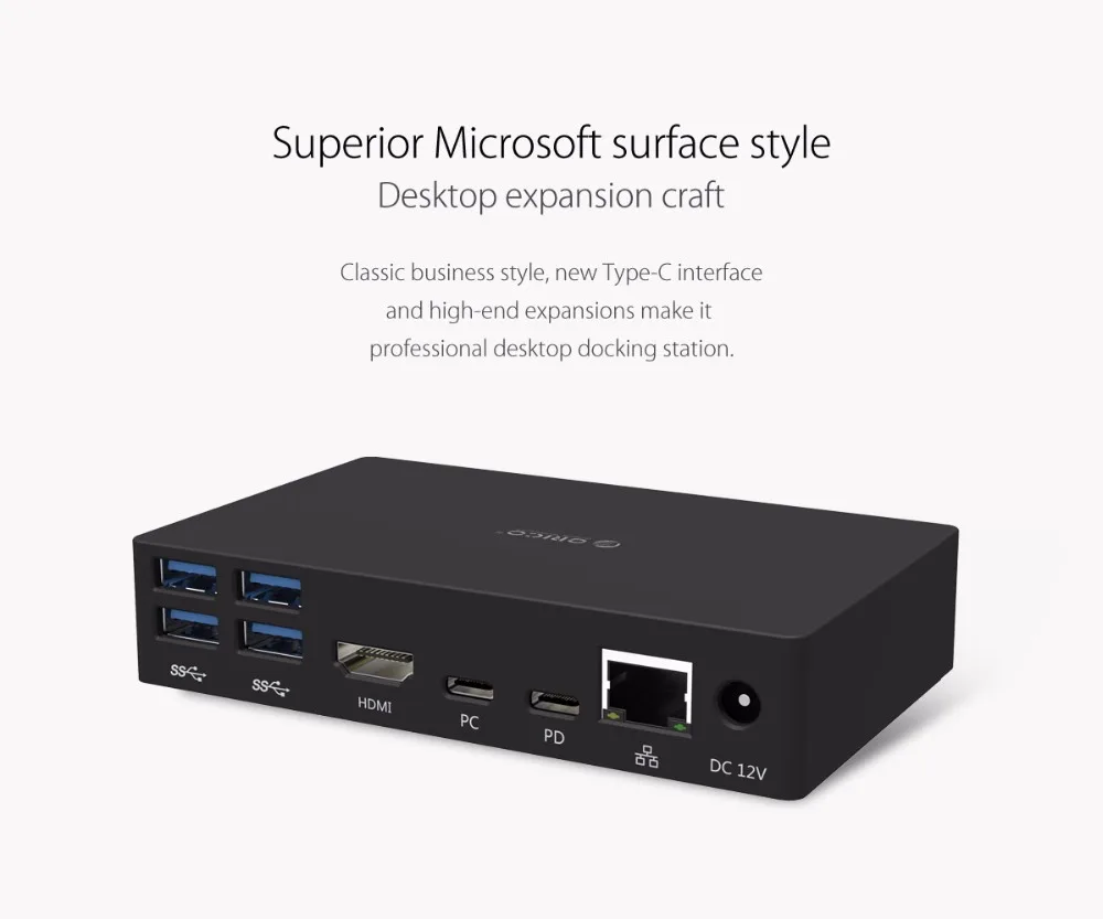 ORICO type-C Универсальная док-станция с 6 портами USB3.0-A и type-C PD DC 12V RJ45 HDMI 4K высококлассная dock-SDB1 расширения