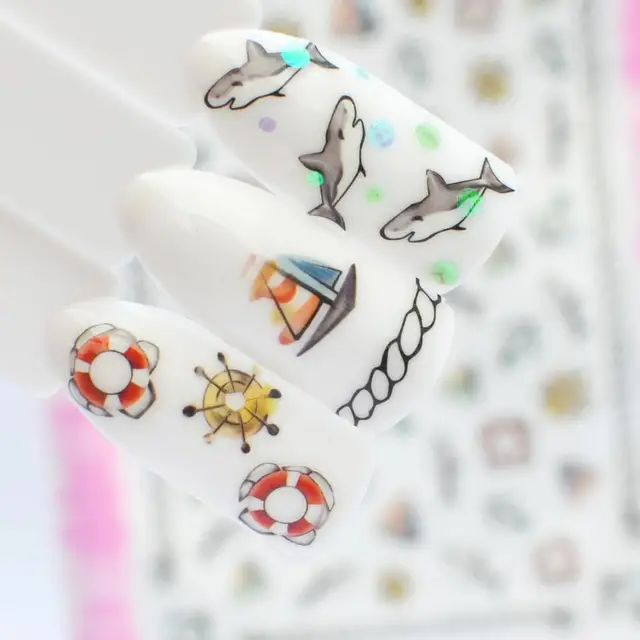 Zko 30 Desain Whale Pisang Hewan Air Kartun Stiker Watermark