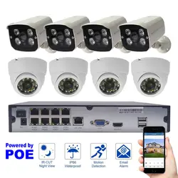 8CH безопасности Системы 1080 P Крытый IP Камера CCTV Камера Системы HDMI 2MP удаленного просмотра видеонаблюдения Системы