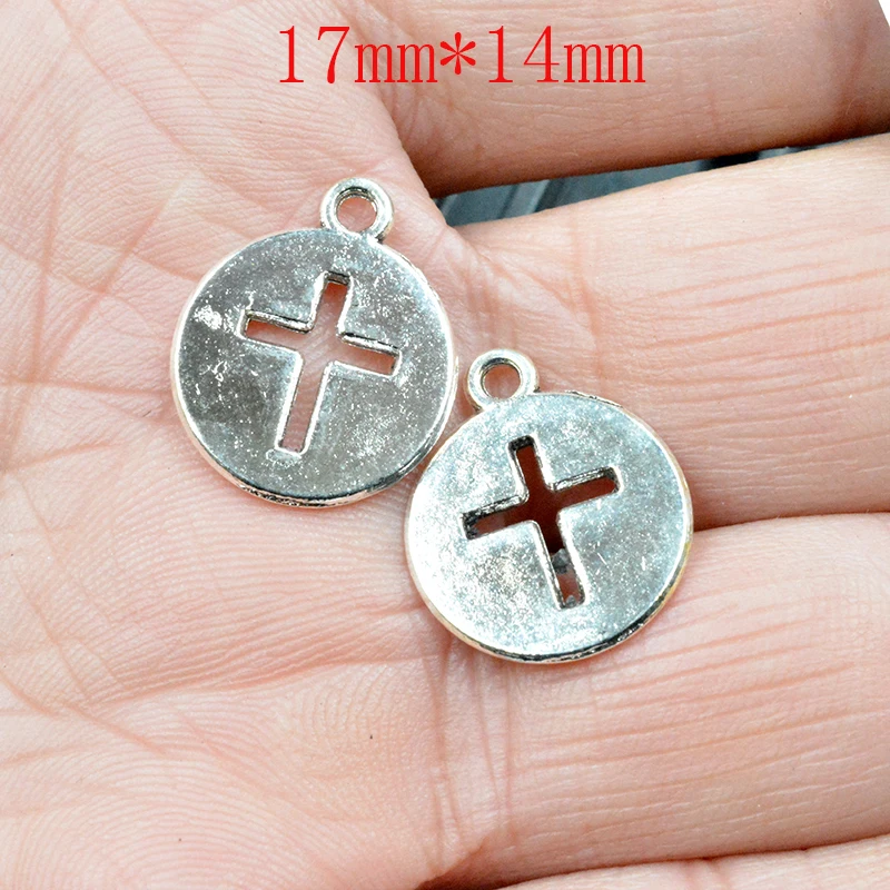 

FLTMRH 10PCS 17*14mm Cross Charms For Jewelry Making Sideways Cross Charm Sideways Cross Pendants