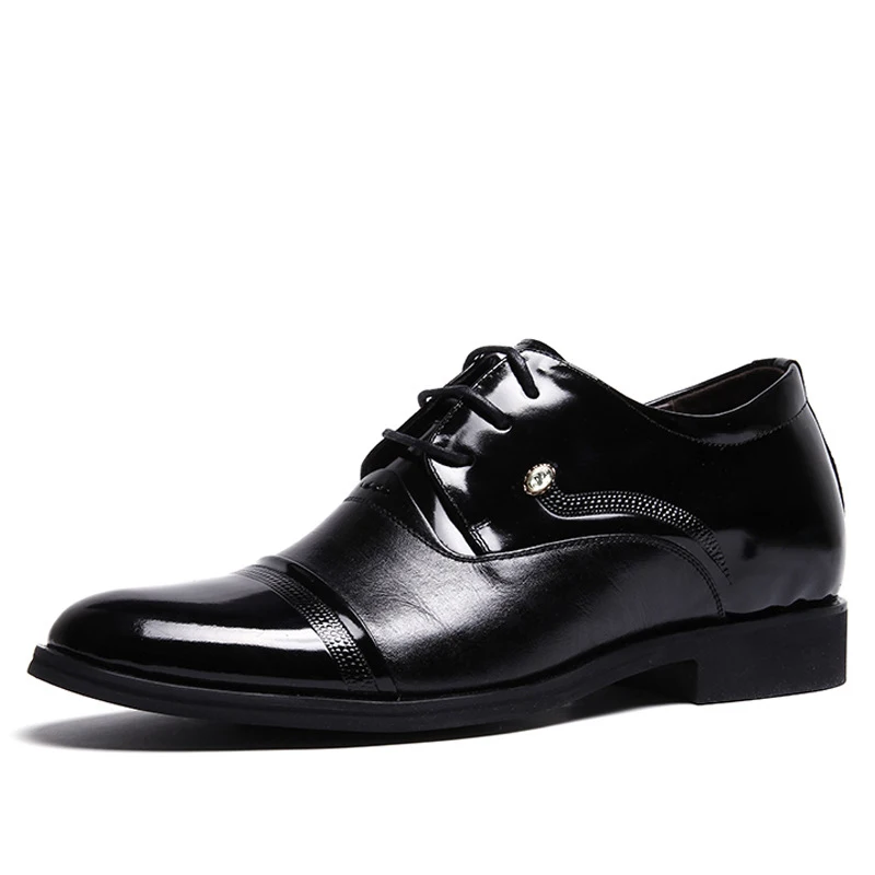 2017 Hombres Para 7 Moda Boda Estilo Oxford Black Cm Aumentar De Cuero Británico Heighten brown Zapatos UrdCqUw
