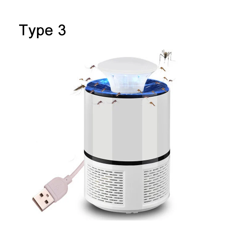 2 в 1 электрическая лампа от комаров USB ночной Светильник фотокатализатор бесшумный антимоскитный УФ-светильник - Цвет: type 3
