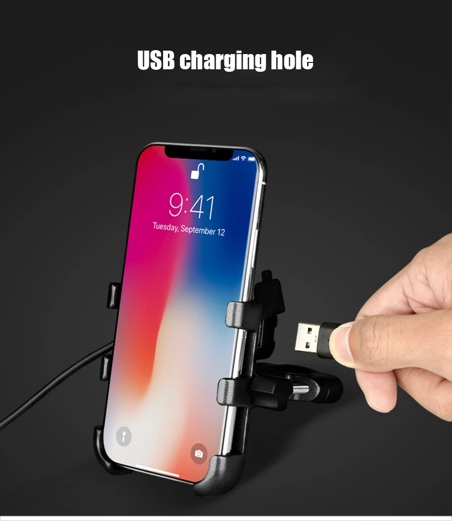 iphone charging dock SMOYNG Aluminum Motorcycle Bike Phone Holder Stand With USB Charger Moto Bicycle Handlebar Mirro  Mobil Bracket Support Mount phone holder for car