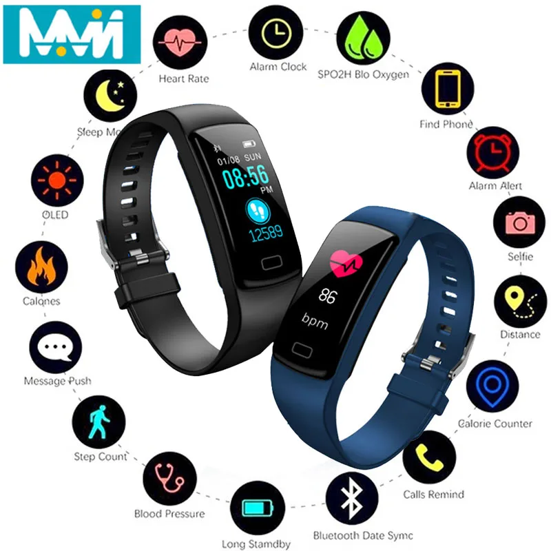 

Smart Band Y9 Heart Rate Blood Pressure Monitor High Brightness Colorful Screen Smart Bracelet Wristband Notification