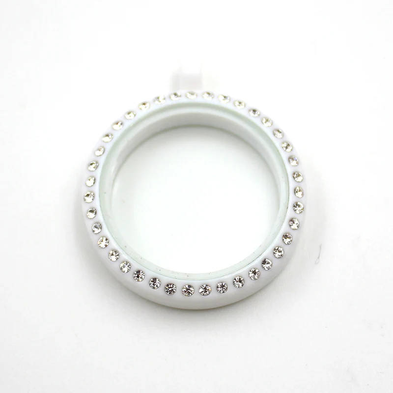 

30mm Magnetic Closure White and Clear Color Acrylic Floating Locket Living Charm Locket Pendant (only locket)