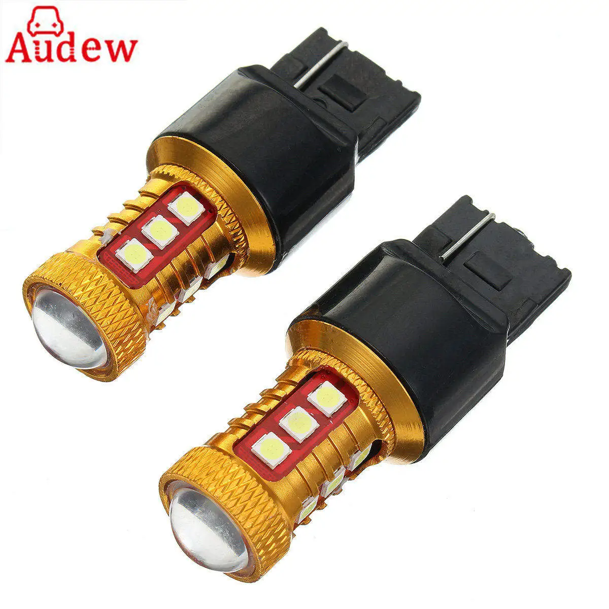 2PCS T20 7440 W21W W21/5W T20 7443 LED Lamp White Turn Signal Lights, Daytime Running Lights