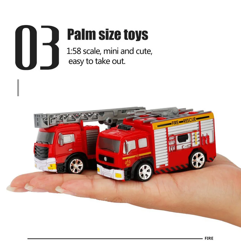 158 Mini Model Truck Diecast Fire Trucks RC Car Toy With Remote Control Water-Tank Lorry Or Ladder Children's Christmas Gifts (18)