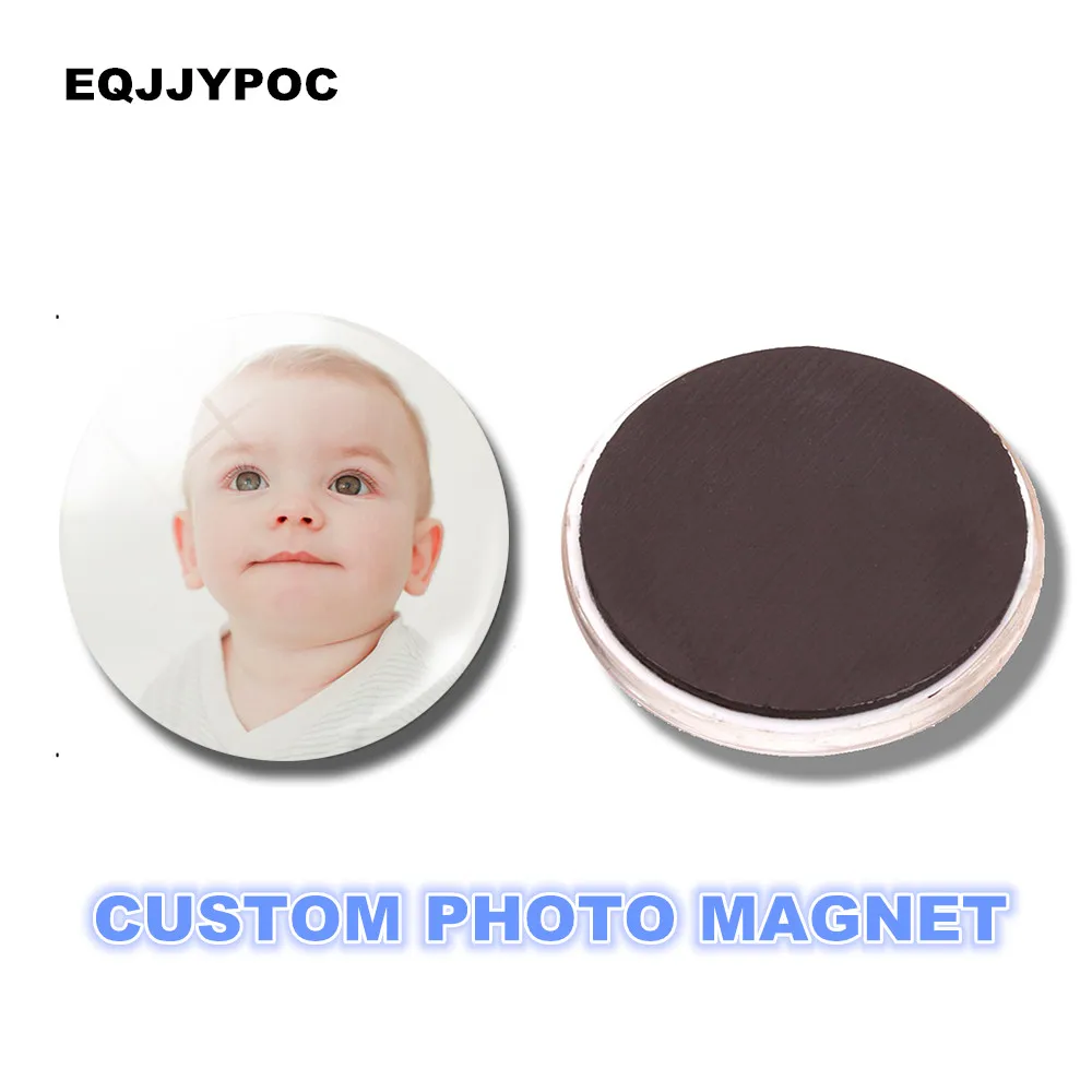 

Personalized Custom Glass Fridge Magnet, Photo of Lover Friend Family Baby logo Magnetic Refrigerator Stickers Handmade Gift