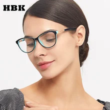 HBK женские Cateye очки шикарные оправы прозрачные мужские женские роскошные брендовые дизайнерские оптические очки модные компьютерные очки